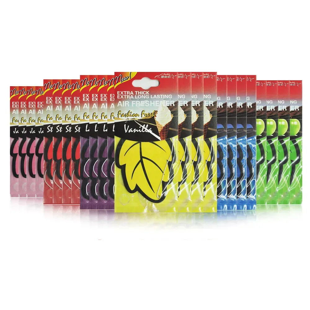 Car Air Freshener Natural Scented Tea Paper Hanging Leaf (3-60pcs)