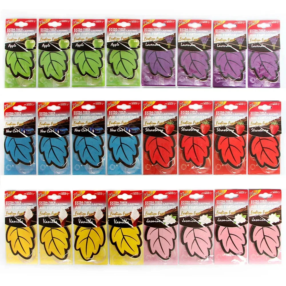 Car Air Freshener Natural Scented Tea Paper Hanging Leaf (3-60pcs)